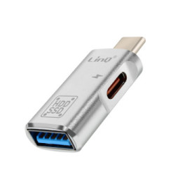 LinQ Adaptateur OTG USB et USB C vers USB C Compact Argent