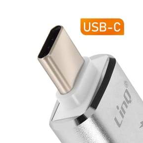 LinQ Adaptateur OTG USB et USB C vers USB C Compact Argent — image 3