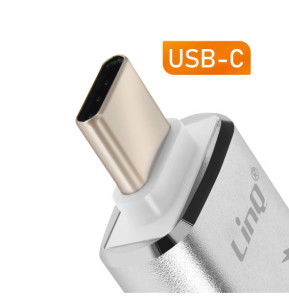 LinQ Adaptateur OTG USB et USB C vers USB C Compact Argent