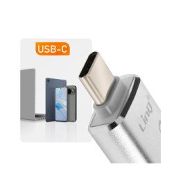 LinQ Adaptateur OTG USB et USB C vers USB C Transfert de Données Rapides Argent
