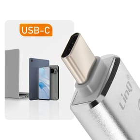 LinQ Adaptateur OTG USB et USB C vers USB C Transfert de Données Rapides Argent — image 3