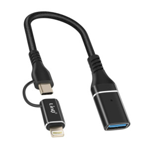 LinQ Adaptateur OTG USB vers Lightning et USB-C...