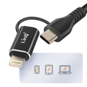 LinQ Adaptateur OTG USB vers Lightning et USB-C Transfert de Données Rapide Noir — image 4