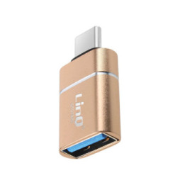 LinQ Adaptateur OTG USB vers USB C Compact et Pratique Dorée