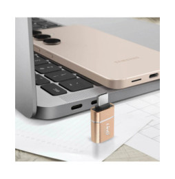LinQ Adaptateur OTG USB vers USB C Compact et Pratique Dorée