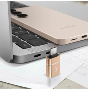 LinQ Adaptateur OTG USB vers USB C Compact et Pratique Dorée