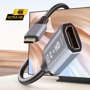 LinQ Adaptateur Vidéo USB C vers HDMI 4K Haute Résolution Design Compact Noir — image 3