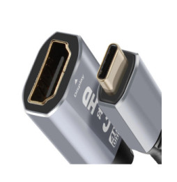 LinQ Adaptateur Vidéo USB C vers HDMI 4K Haute Résolution Design Compact Noir