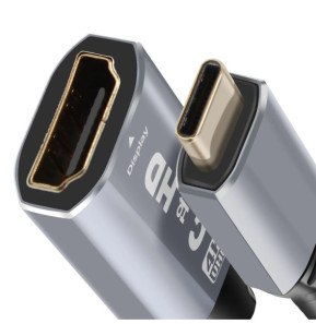 LinQ Adaptateur Vidéo USB C vers HDMI 4K Haute Résolution Design Compact Noir