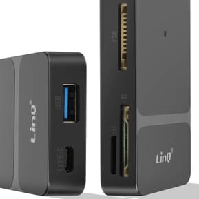 LinQ Hub USB C + Lightning Multiport Lecteur Carte OTG Polyvalent Noir — image 3