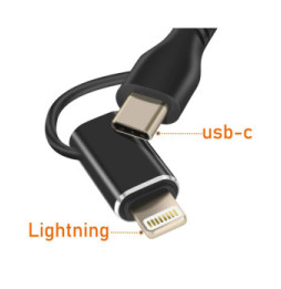 LinQ Hub USB C + Lightning Multiport Lecteur Carte OTG Polyvalent Noir