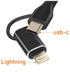 LinQ Hub USB C + Lightning Multiport Lecteur Carte OTG Polyvalent Noir