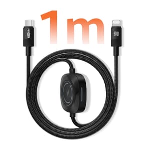 Max excell Câble USB-C vers Lightning 30W et Apple Watch Nylon Tressé 1m Noir — image 5