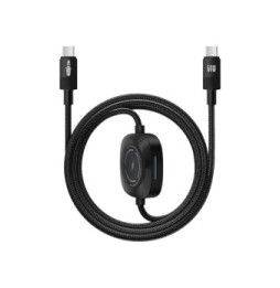 Max excell Câble USB-C vers USB-C 60W et Apple Watch Nylon Tressé 1m Noir