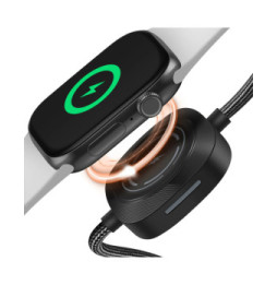 Max excell Câble USB-C vers USB-C 60W et Apple Watch Nylon Tressé 1m Noir