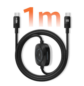 Max excell Câble USB-C vers USB-C 60W et Apple Watch Nylon Tressé 1m Noir