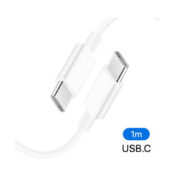 Mayaxess Câble iPhone 16 / 15 USB-C vers USB-C 20W 1 mètre Blanc
