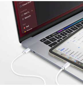 Mayaxess Câble iPhone 16 / 15 USB-C vers USB-C 20W 1 mètre Blanc