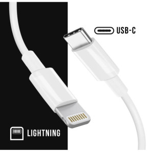 Mayaxess Câble iPhone USB-C vers Lightning – 1 mètre Blanc