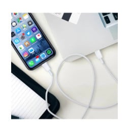 Mayaxess Câble iPhone USB-C vers Lightning – 1 mètre Blanc