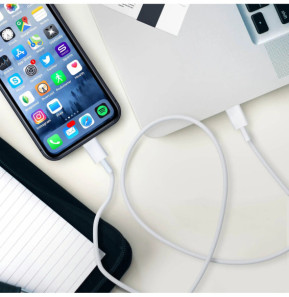 Mayaxess Câble iPhone USB-C vers Lightning – 1 mètre Blanc