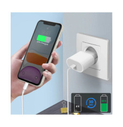 Mayaxess Câble iPhone USB-C vers Lightning – 1 mètre Blanc