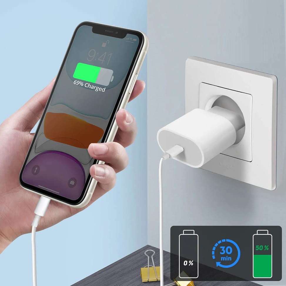 Mayaxess Câble iPhone USB-C vers Lightning – 1 mètre Blanc — image 4