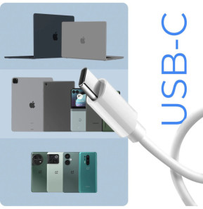 Mayaxess Câble USB-C vers USB-C 1m – 20W Recharge rapide et transfert de données Blanc