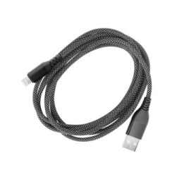 Moxie Câble pour iPhone en nylon tressé noir 2m, USB vers Lightning,