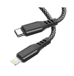 Moxie Câble pour iPhone en nylon tressé noir 2m, USB-C vers Lightning,
