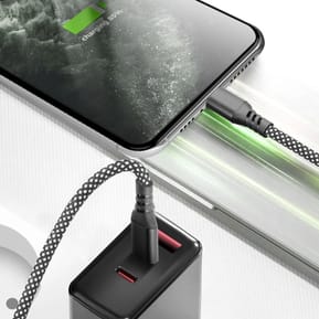 Moxie Câble pour iPhone en nylon tressé noir 2m, USB-C vers Lightning, — image 3