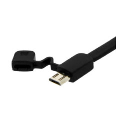 Moxie Mini-câble USB Reversible 10cm Tablette/Smartphone Charge + Synchro Noir