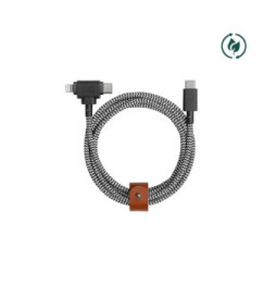 Native Union ECO Belt Câble universal USB-C vers USB-C/Lightning 1.8m Zebra