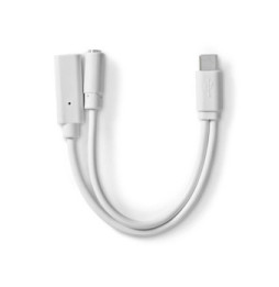 Nedis Adaptateur USB-C vers USB-C femelle + Jack 3.5 mm Blanc