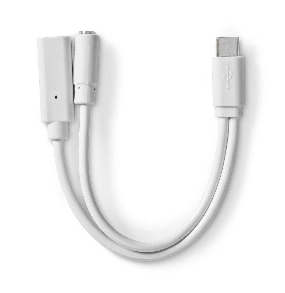 Nedis Adaptateur USB-C vers USB-C femelle + Jack 3.5 mm Blanc