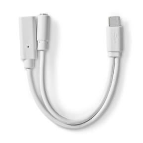 Nedis Adaptateur USB-C vers USB-C femelle + Jack 3.5 mm Blanc