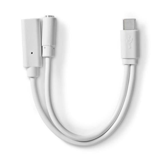 Nedis Adaptateur USB-C vers USB-C femelle + Jack 3.5 mm Blanc
