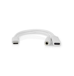 Nedis Adaptateur USB-C vers USB-C femelle + Jack 3.5 mm Blanc
