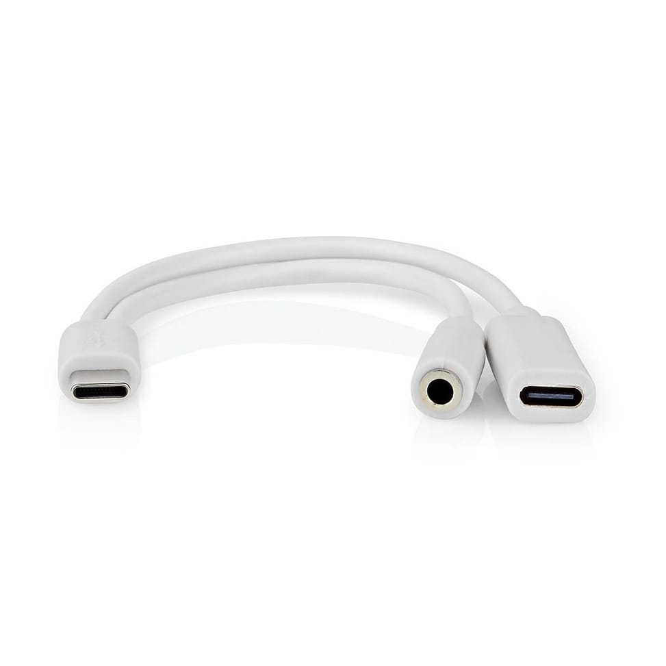 Nedis Adaptateur USB-C vers USB-C femelle + Jack 3.5 mm Blanc — image 2