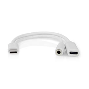 Nedis Adaptateur USB-C vers USB-C femelle + Jack 3.5 mm Blanc — image 2