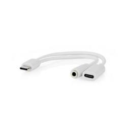 Nedis Adaptateur USB-C vers USB-C femelle + Jack 3.5 mm Blanc