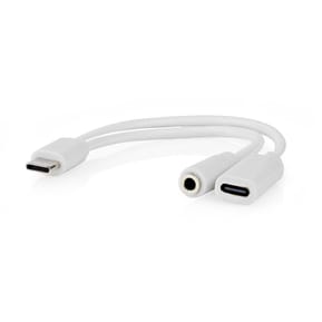 Nedis Adaptateur USB-C vers USB-C femelle + Jack 3.5 mm Blanc — image 3