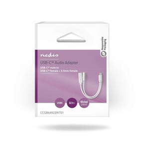 Nedis Adaptateur USB-C vers USB-C femelle + Jack 3.5 mm Blanc — image 4