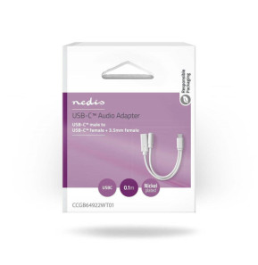 Nedis Adaptateur USB-C vers USB-C femelle + Jack 3.5 mm Blanc