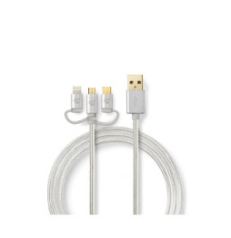 Nedis Câble 3-en-1 USB vers micro-USB, USB-C, Lightning - 1 m