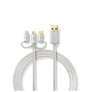 Nedis Câble 3-en-1 USB vers micro-USB, USB-C,...