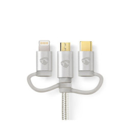 Nedis Câble 3-en-1 USB vers micro-USB, USB-C, Lightning - 1 m