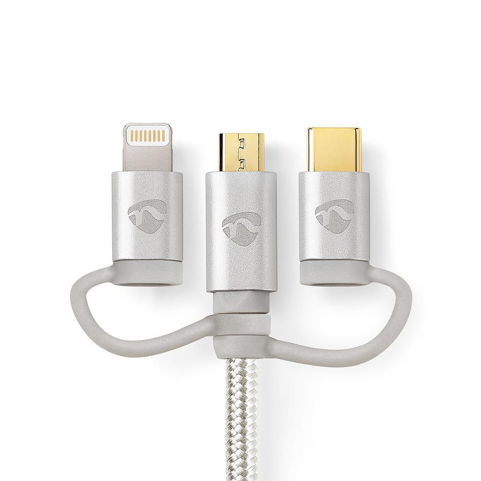 Nedis Câble 3-en-1 USB vers micro-USB, USB-C, Lightning - 1 m — image 3
