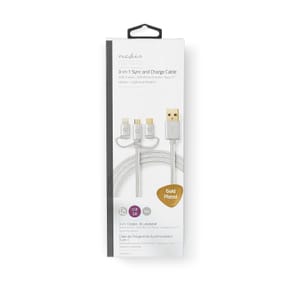 Nedis Câble 3-en-1 USB vers micro-USB, USB-C, Lightning - 1 m — image 5