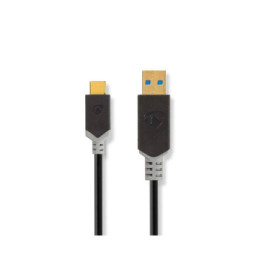 Nedis Câble de Charge et de Données USB-A Mâle vers USB-C Mâle 60W 5 Gbps 1m Noir / Or